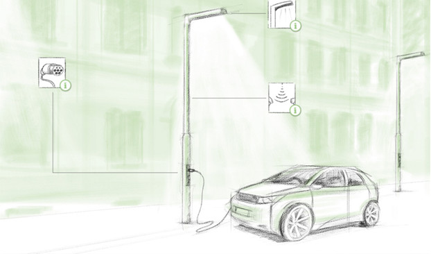 Lamp Post Electric Vehicle Charging